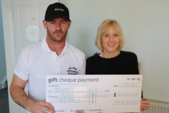 Nick Jenman (left) with Jo Berry (Head of Fundraising, PR and Marketing at BHT)