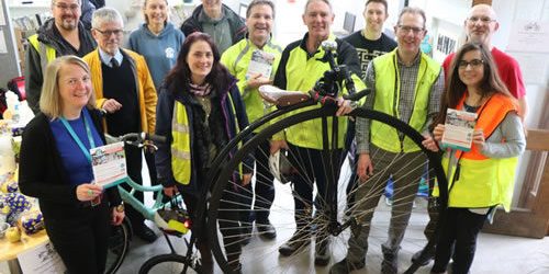 Photograph of tenants getting involved at cycling event